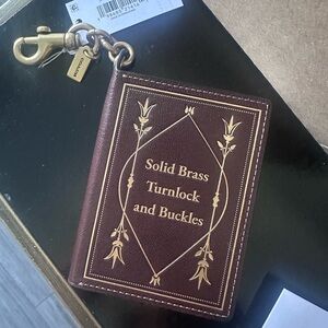 Coach Brown Book Keychain Bag Charm